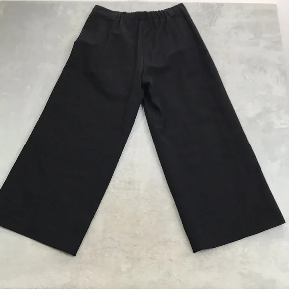 Peter O. Mahlar Wool Blend Wide Leg Dress Pants Size L/XL in Solid Black